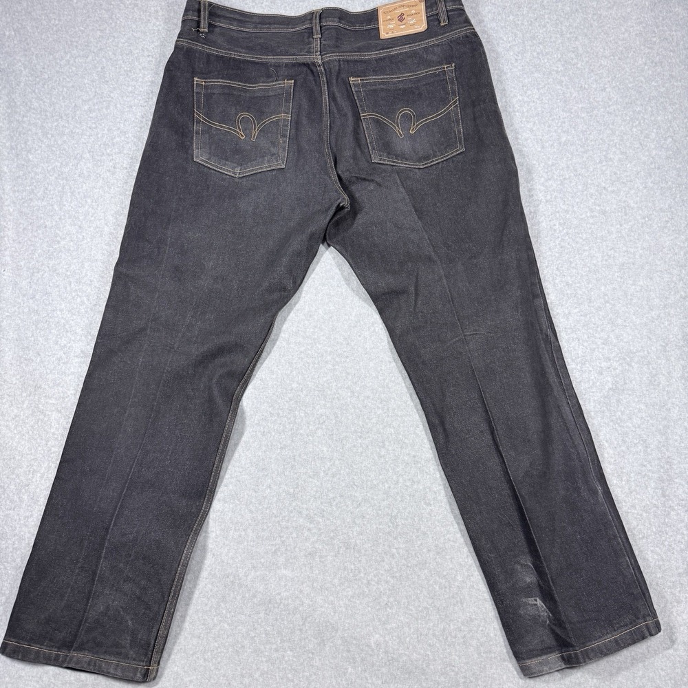 Rocawear Jeans Mens 42x34 Dark Wash Straight Leg Embroidered Logo Y2K HipHop - Picture 2 of 13